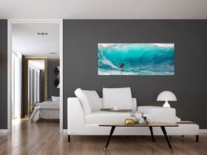 Tablou - Surfer în valuri (120x50 cm)