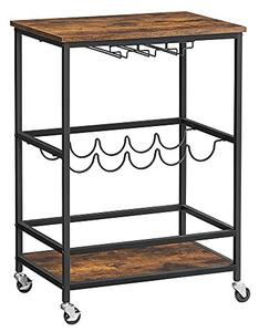 Raft Multifunctional cu roti Model Riggs, Maro/Negru, 60x40x82 cm