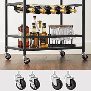 Raft Multifunctional cu roti Model Riggs, Maro/Negru, 60x40x82 cm