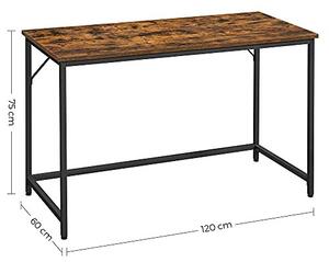 Birou Vasagle, model Hayes, 120x75x60 cm, Negru