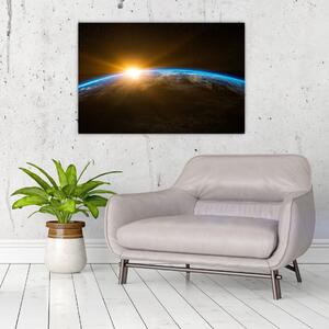 Tablou - Planeta Pământ și univers (90x60 cm)