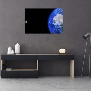 Tablou - Luna și Pământul (90x60 cm)
