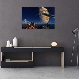 Tablou - Vizita extraterestrului (90x60 cm)