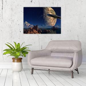 Tablou - Vizita extraterestrului (70x50 cm)