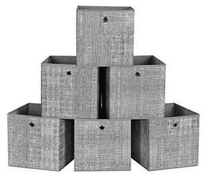 Set 6 cuburi de depozitare, Songmics, 30 x 30 x 30 cm, RFB02LG-3, Gri