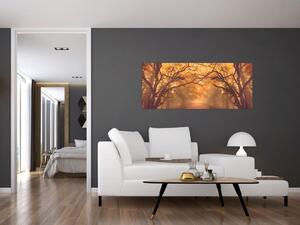 Tablou - Peisaj de toamnă cu drum (120x50 cm)