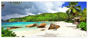 Tablou - Seychelles, plaja Takamaka (120x50 cm)