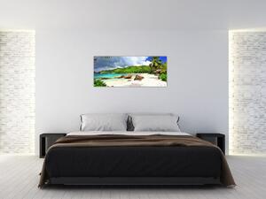Tablou - Seychelles, plaja Takamaka (120x50 cm)