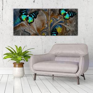 Tablou - Fluturi strălucitori în imagine (120x50 cm)