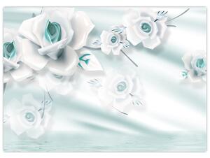 Tablou - Flori de trandafir turcoaz (70x50 cm)