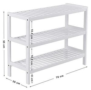 Raft pentru pantofi Model Quinn, Alb, 70x26x55 cm