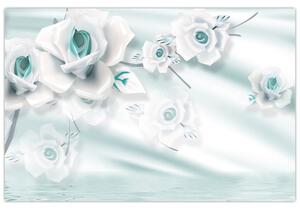 Tablou - Flori de trandafir turcoaz (90x60 cm)