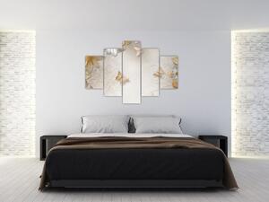 Tablou - Flori cu fluturi (150x105 cm)