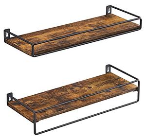 Raft de perete, Vasagle, Negru, 40x15.5x5 cm