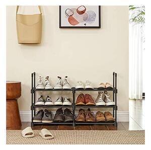Raft pentru pantofi Model Leona, Negru, 45x30x106 cm