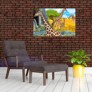 Tablou - Familia girafelor (90x60 cm)