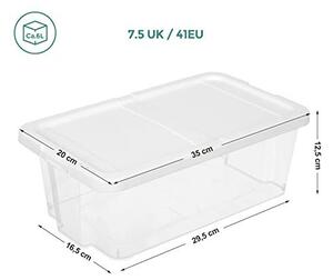 Set 12 Cutii de Depozitare Pantofi Model Davion, Transparent