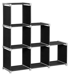 Set 6 cuburi de depozitare, Songmics, LSN63H, Negru, 11 x 41 x 41 cm