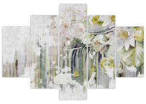 Tablou - Flori albe, vintage (150x105 cm)