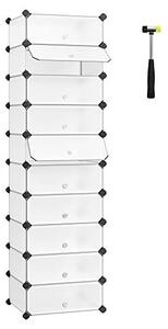 Suport de pantofi, Songmics, 10 compartimente, 40 x 30 x 17 cm, LPC10W, 20 perechi
