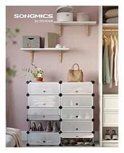 Suport de pantofi, Songmics, 10 compartimente, 40 x 30 x 17 cm, LPC10W, 20 perechi