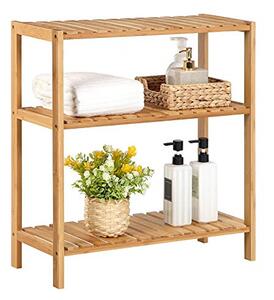 Raft pentru baie, cu 3 polite Model Itzel, Natural, 59x26x66 cm