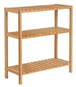 Raft pentru baie, cu 3 polite Model Itzel, Natural, 59x26x66 cm