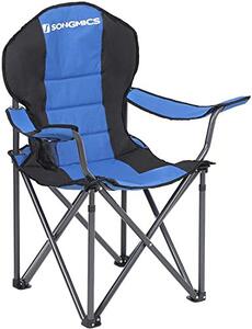 Scaun de camping, Songmics, Albastru-Gri, 92x57x104 cm