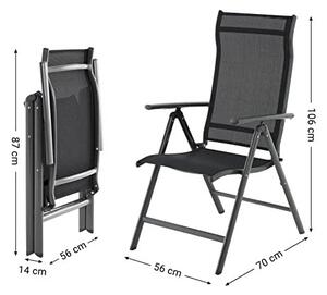 Sezlong, set 2 bucati, Songmics, Negru, 56x70x106 cm