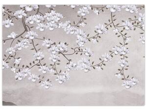 Tablou - Flori într-un peisaj gri (70x50 cm)