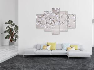 Tablou - Flori într-un peisaj gri (150x105 cm)