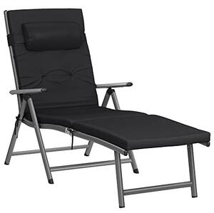 Sezlong, Songmics, Negru, 60x183x97 cm