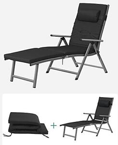 Sezlong, Songmics, Negru, 60x183x97 cm