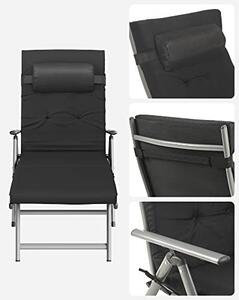Sezlong, Songmics, Negru, 60x183x97 cm