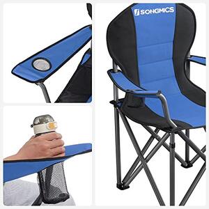 Scaun de camping, Songmics, Albastru-Gri, 92x57x104 cm