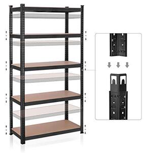 Set 2 Rafturi Metalice Model Jovanni, Negru, 180x90x40 cm