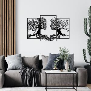 Decoratiune de perete Metal Love Tree, Negru, 71x0,12x116 cm