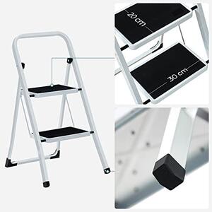 Scara, Songmics, Alb-Negru, 86.5x44.5x4.5 cm