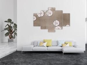 Tablou - Draperie cu flori (150x105 cm)