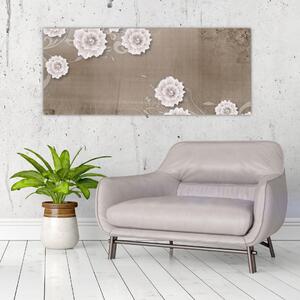 Tablou - Draperie cu flori (120x50 cm)