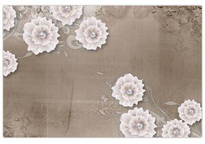 Tablou - Draperie cu flori (90x60 cm)