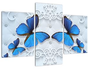 Tablou - Fluturi albaștri (90x60 cm)