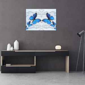 Tablou - Fluturi albaștri (70x50 cm)