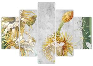 Tablou - Cactuși înfloriți, vintage (150x105 cm)