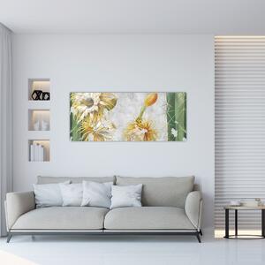 Tablou - Cactuși înfloriți, vintage (120x50 cm)