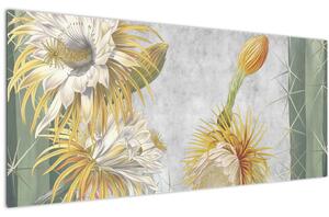 Tablou - Cactuși înfloriți (120x50 cm)