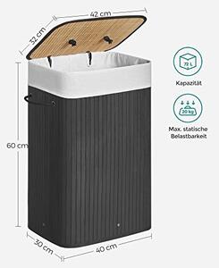 Cos de rufe, Songmics, Negru, 40x30x60 cm