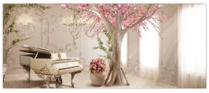 Tablou - Interior de vis cu pian (120x50 cm)