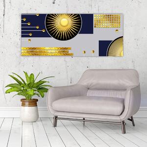 Tablou - Cercuri aurii (120x50 cm)