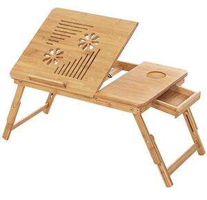 Masuta Suport Laptop Model Kaisley, 55x35x(21-29) cm, Natural, Lemn